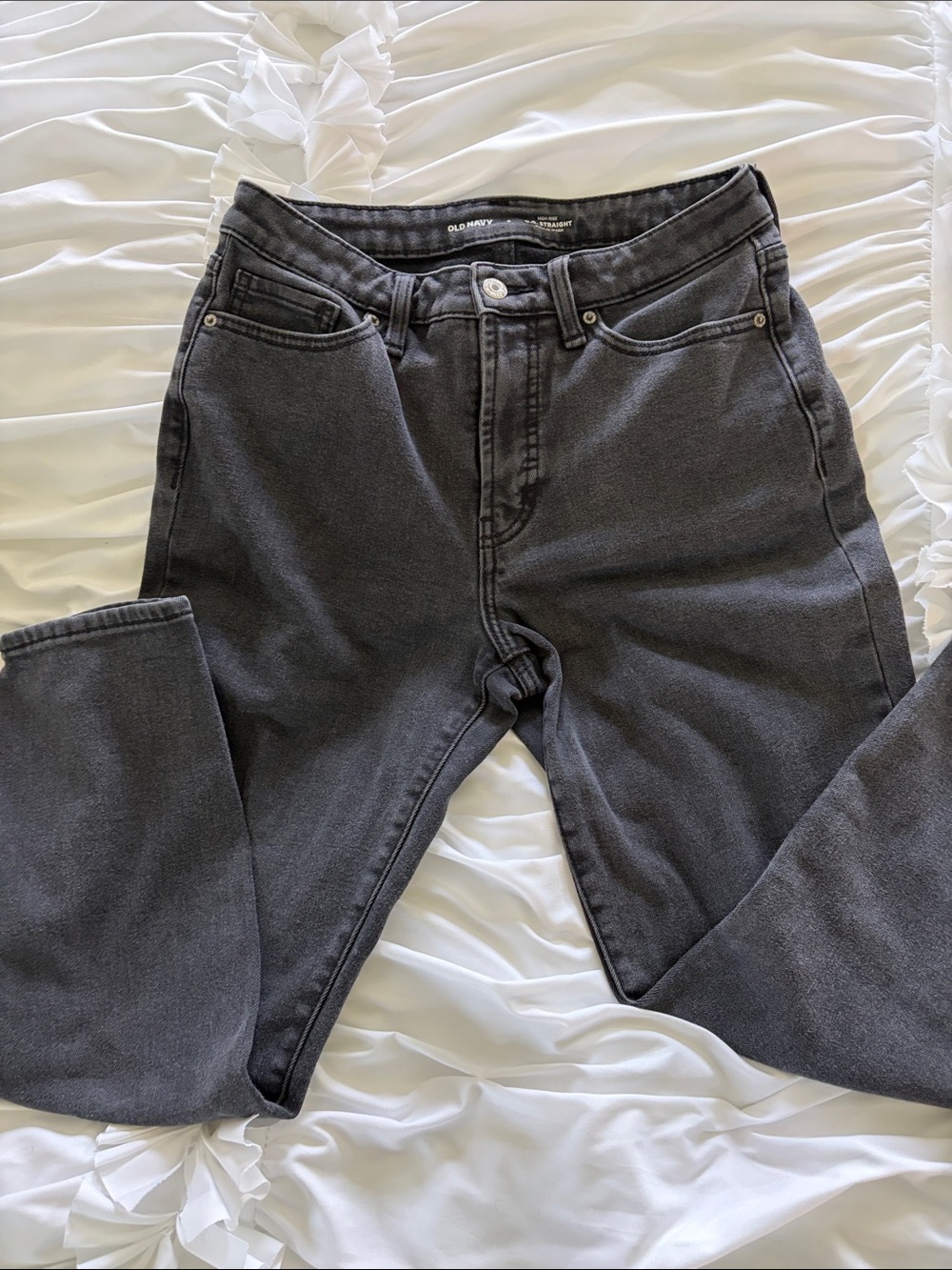 Old Navy High-Rise Charcoal Gray Mom Jeans